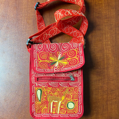 Peruvian Embroidered Passport Wallet Crossbody Bag
