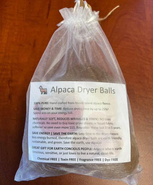 All Natural 100% Alpaca Dryer Balls - Set of 3