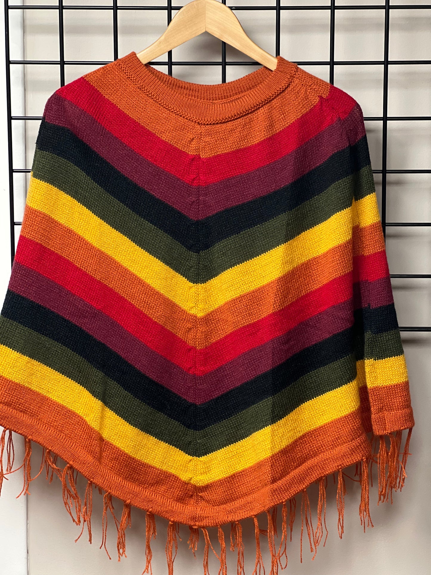 Striped Alpaca Poncho